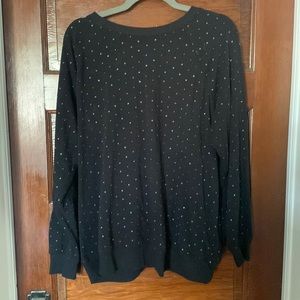 Sz 1 Torrid black sweatshirt with glittery silver stars